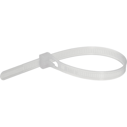 Pearstone 8" Reusable Plastic Cable Ties (Clear, 10 Packs of 100)