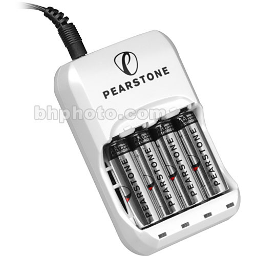 Pearstone "AA" Rechargeable NiMH Batteries with 30 Min Charger (4 Pack)