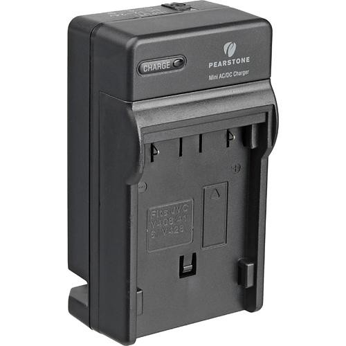 Pearstone Mini AC/DC Battery Charger for JVC BN-V408/V416/V428