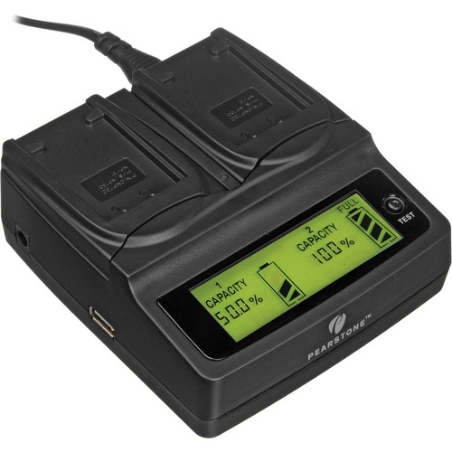 Pearstone Duo Battery Charger for Casio NP-70, Leica BP-DC4, Pentax D-Li106, Samsung IA-BH125C & Sanyo DB-L60