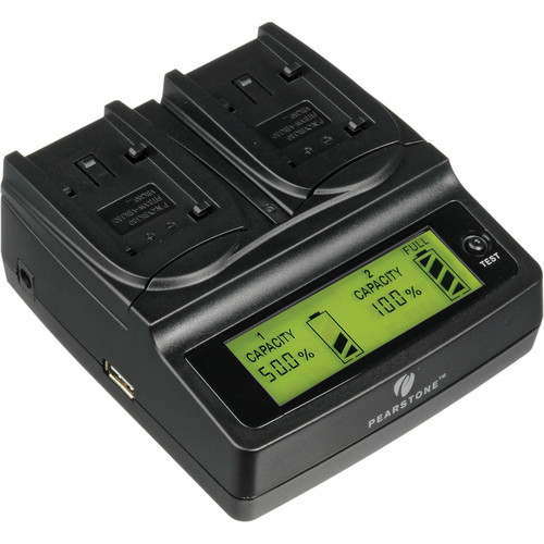 Pearstone Duo Battery Charger for Panasonic VW-VBK180, VW-VBK360 & VW-VBY100