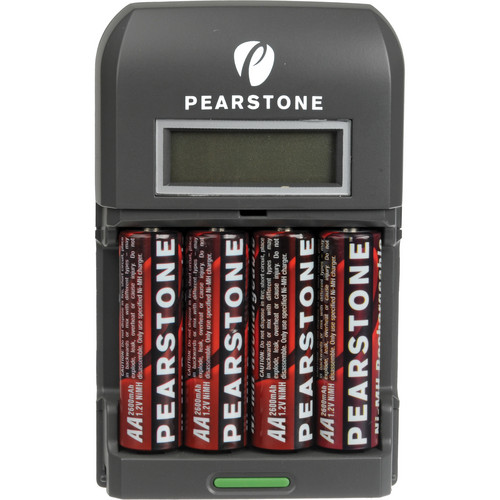 Pearstone NM-4H26LCD 4 AA NiMH Batteries with 4 Hour Charger (2600mAh,110-240V)