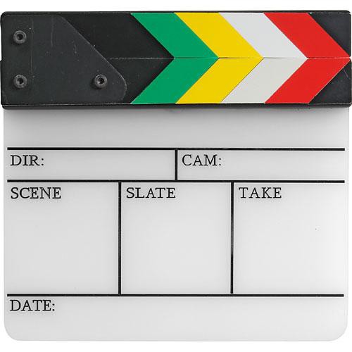 Pearstone Acrylic Dry Erase Clapboard with Color Sticks (7x7.25")