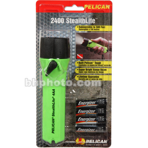 Pelican Stealthlite 2400 Flashlight 4 'AA' Xenon Lamp (Green)