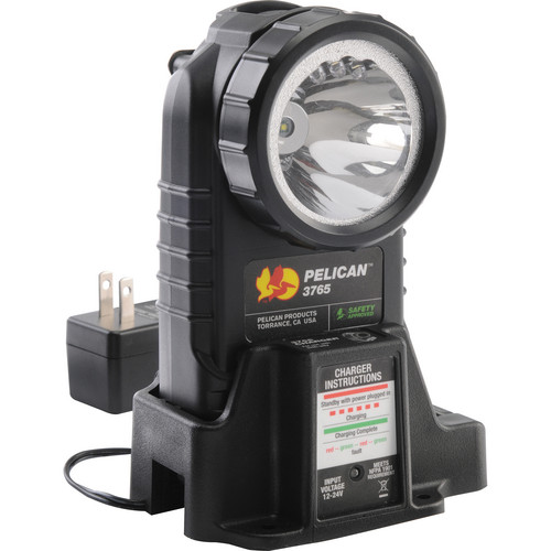 Pelican 3765 Rechargeable LED Flashlight (Black, with Charger)