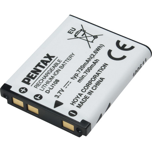 Pentax D-L108 Rechargeable Lithium-ion Battery 39071 B&H Photo