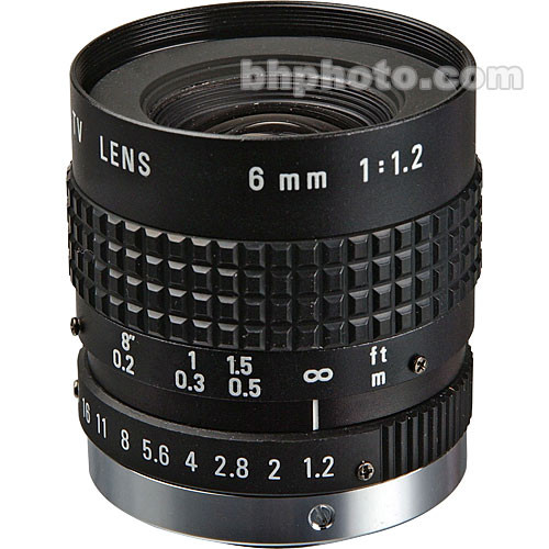 Pentax C60607TH 6 mm, f1.2 C-Mount Lens with Lock Screw