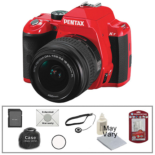 Pentax K-r Digital SLR Camera w/18-55mm Lens & Basic Accessory Kit (Red)