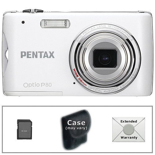 ■ 美品 ■ペンタックス　PENTAX Optio P80 ホワイト Pentax Optio P80 Ultra-Compact Digital Camera (Pearl) With