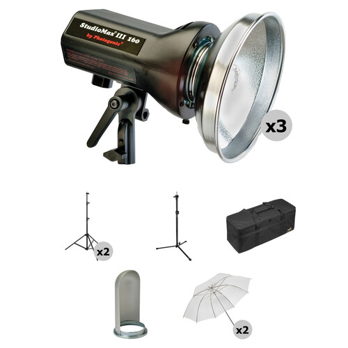 Photogenic StudioMax III Three Light Basic Studio Kit (120V)