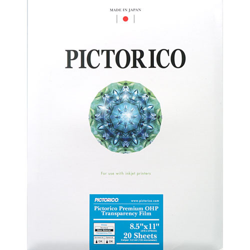 Pictorico TPU-100 Premium OHP Transparency Film for Inkjet (8.5 x 11", Letter, 20 Sheets)