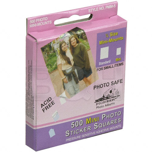 Pioneer Photo Albums PMM5 1/4" Size Mini Mounts Sticker Squares (Box of 500)