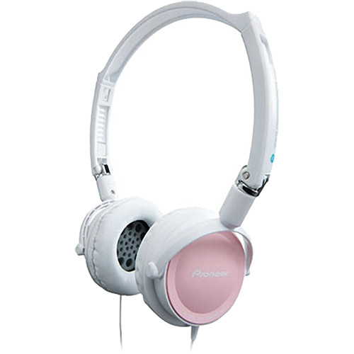 Pioneer SE-MJ21 On-Ear DJ-Style Headphones (White/Pink)