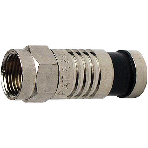Platinum Tools F-Type Nickel RGB Mini Coax-24 AWG Connector (25 Pieces Bulk Package)