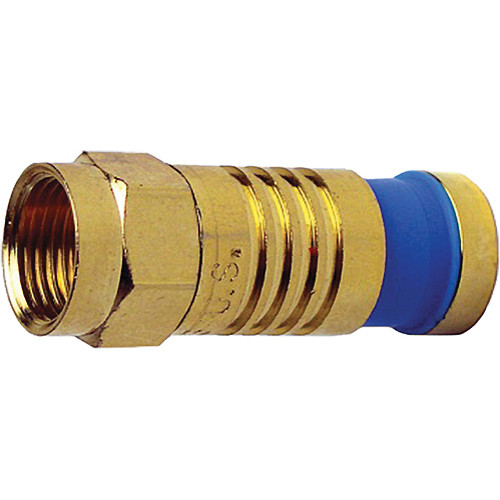 Platinum Tools F-Type Gold RGB Mini Coax-23 AWG Connector (25 Pieces Bulk Package)