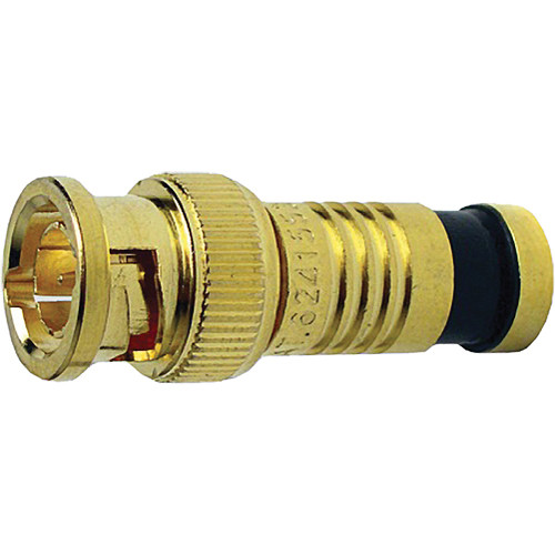 Platinum Tools BNC-Type Gold RGB Mini Coax-24 AWG Connector (25 Pieces Bulk Package)