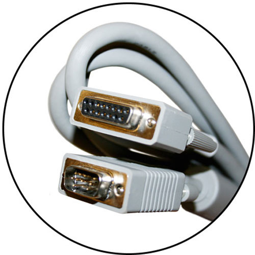Plus Model CB-VGA-800 6' VGA Cable for the VP100, VP800 and MVP800 Projectors (Gray)