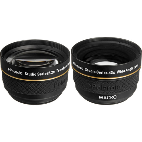 Polaroid Studio Series 37mm 2.2x Telephoto & 0.43x Wide Angle Lens Travel Kit