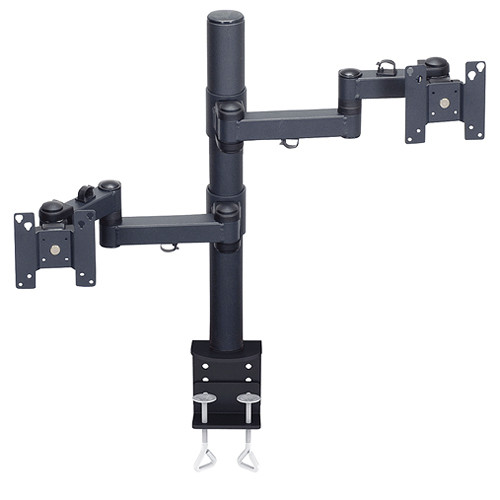 Premier Mounts MM-AC282 2 Single Display Articulating Arms on 28" Pole (Clamp Base)