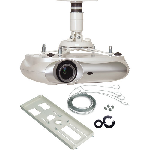 Premier Mounts PBC-UMS Universal Projector Mount with T-Bar Adapter and Quick Locking Cable (White)