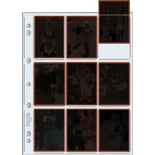 Print File 120-9HB Archival Storage Page for 9 Negatives (2.6 x 3.6" Pockets, 25-Pack)