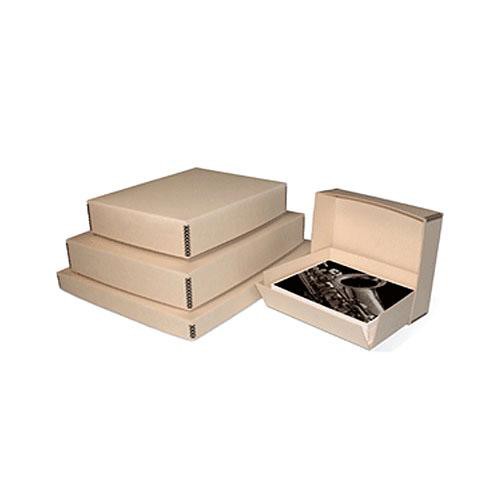 Print File 12 x 15.5 x 3" Drop-Front Metal Edge Archival Storage Box (Tan)