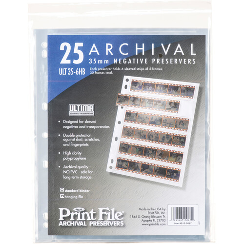 Print File Archival Storage Page "Ultima" for Negatives, 35mm - 25 Pack
