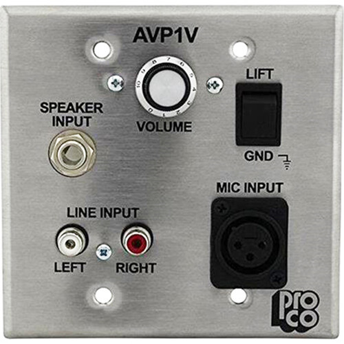 Pro Co Sound AVP-1V - Wall Plate A/V Interface w/Volume AVP1VSTS