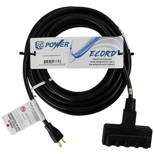 Pro Co Sound E-Cord Electrical Extension Cord (14-Gauge) - 6'