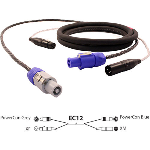 Pro Co Sound EC12 Siamese Twin AC and Audio Combo Cable (100')