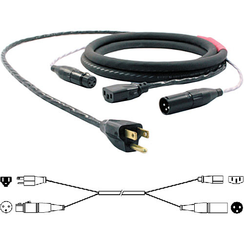 Pro Co Sound EC13 Siamese Twin AC and Audio Combo Cable (50')