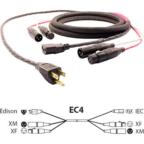Pro Co Sound EC4 Siamese Twin AC and Audio Combo Cable (50')