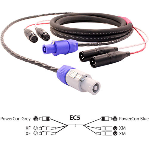 Pro Co Sound EC5 Siamese Twin AC and Audio Combo Cable (50')