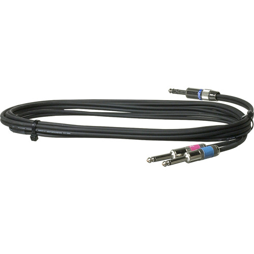 Pro Co Sound Insert Y-Cable 1/4" Male Phone TRS Stereo To 2x 1/4" Male Phone TS Mono - 20'