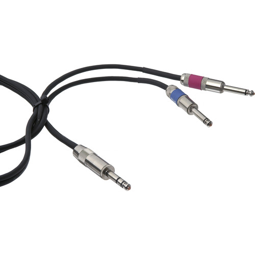 Pro Co Sound Insert Y-Cable 1/4" Male Phone TRS Stereo To 2x 1/4" Male Phone TS Mono - 5'