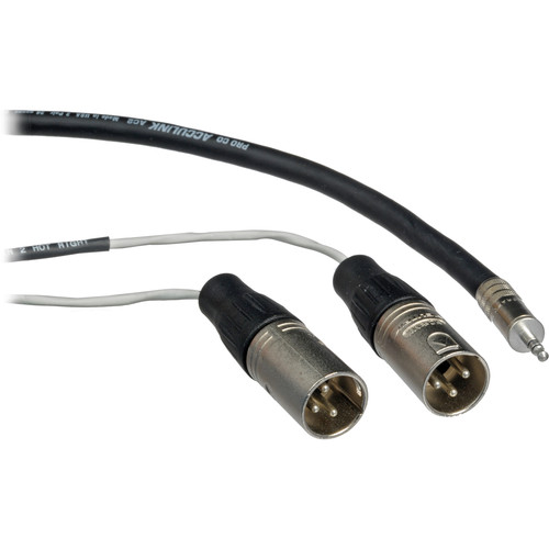 Pro Co Sound Stereo Mini to 2 XLR Male Soundcard Patch Y-Cable - 3'