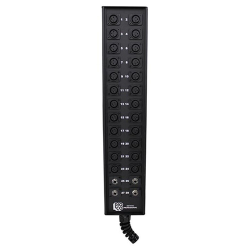 Pro Co Sound RoadMaster Snake 28 Channel Stagebox to Fanout (24x Send + 4x 1/4" TRS Stereo Phone Male Return) - 50'