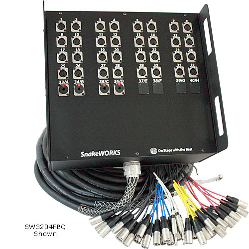 Pro Co Sound SW2404FBX-150 SnakeWORKS 24-Send, 4-Return Fan-to-Box Snake (XLR Returns, 150')
