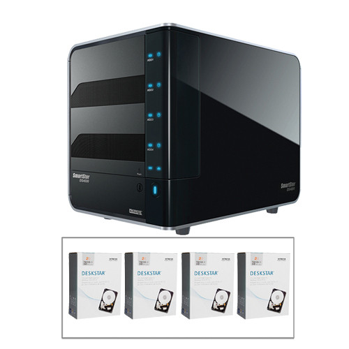 Promise Technology 8TB (4 x 2TB) SmartStor NS4600P RAID 4-Bay NAS Server (Black) Kit