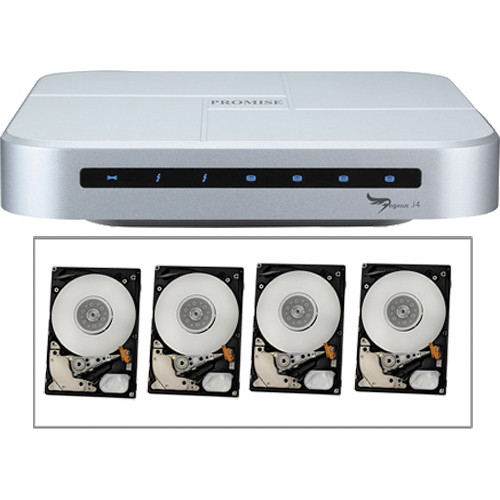 Promise Technology 4TB (4x 1TB) Pegasus J4 Thunderbolt Drive Enclosure Kit
