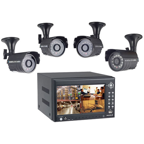 Pyle Home 4 Camera DVR System with 7" Monitor