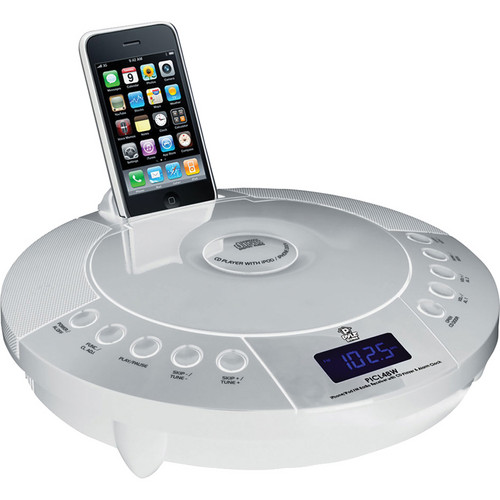 Pyle Home iPhone/iPod FM Radio Receiver with CD Player & Alarm Clock (White)