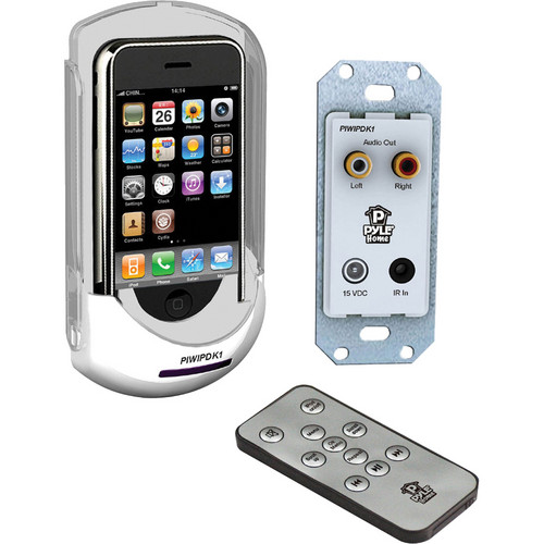 Pyle Home iPod/iPhone In-Wall Mounted A/V Docking Center w/ Wireless Remote