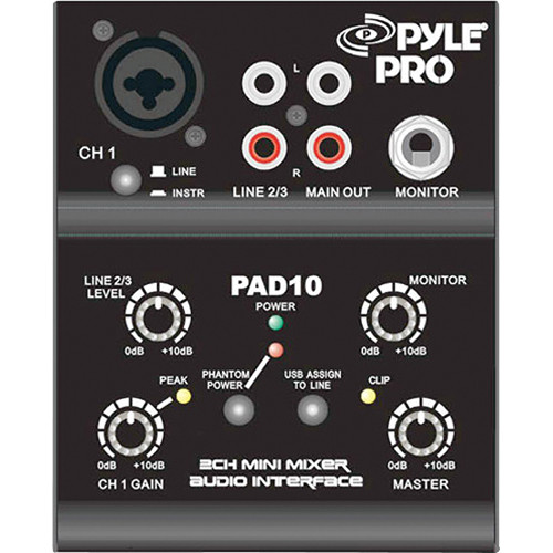 Pyle Pro PAD10MXU 2-Channel Mixer and USB Audio Interface