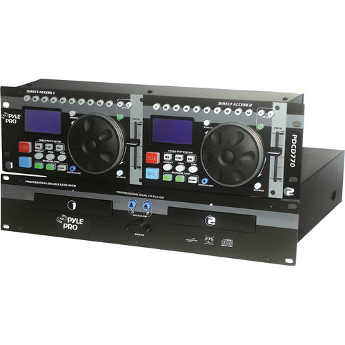 Pyle Pro PDCD770 19'' Rack Mount Professional Dual CD Player