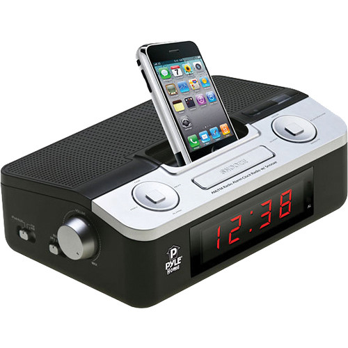 Pyle Pro iPhone/iPod AM/FM Clock Radio with Built-In Alarm