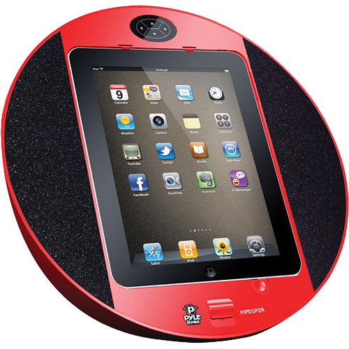Pyle Pro iPod/iPhone/iPad Touch Screen Dock with FM Radio & Alarm (Red)