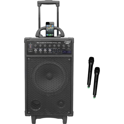 Pyle Pro 300W Dual-Channel Wireless Rechargeable Portable PA System