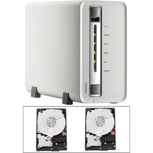 QNAP 6TB (2 x 3TB) TS-212 2-Bay Turbo NAS Kit with Hard Drives