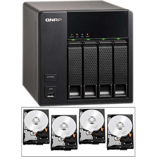 QNAP 8TB (4 x 2TB) TS-412 Turbo NAS Server Kit with Hard Drives